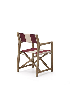 Складной стул для улицы Vilara в бордово-бежевую полоску