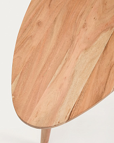 Журнальный столик Duvani из массива акации с выбеленной отделкой Ø110 x 60