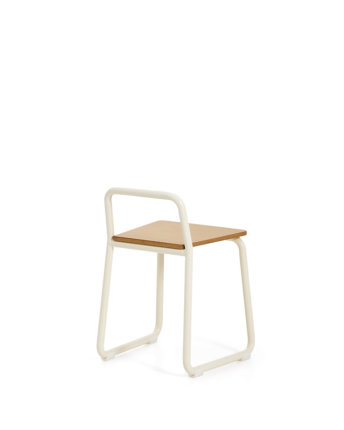Tinn Стул из ясеневого шпона с бежевой металлической конструкцией