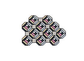 Ковер Parquet Tetragon синий 147x213
