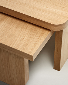 Oaq набор из 2 журнальных столиков из шпона дуба с натуральной отделкой