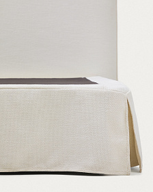 Кровать Jaira из белого шенилла со съемным чехлом для матраса 180x200 см