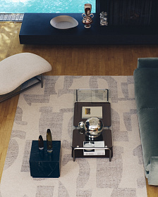 Журнальный столик Tarsel из закаленного стекла с подносом из орехового шпона