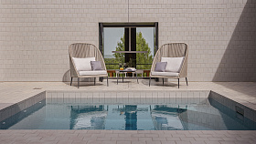 Кресло с высокой спинкой RODONA BEIGE-CARBON