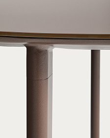 Уличный стол Erice из алюминия и закаленного стекла коричневого цвета, 120 см