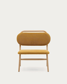 Кресло Helda из горчичного шенилла и массива дуба