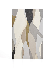 Абстрактный холст Marvilo серо-горчичного цвета 120 x 200 см