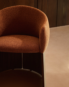 Стул Bosca из терракотовой синели и шпона ореха