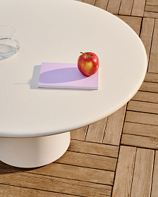 Журнальный столик Albanella из цемента с глянцевой белой отделкой Ø85 см