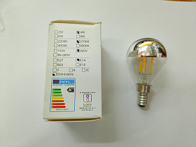Светодиодная лампа цоколь Е14 хром с регулируемой яркостью