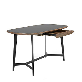 Письменный стол MQ2002DK /3137 орех и черное стекло