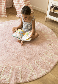 Ковер круглый Алфавит Round ABC (розовый) 150R