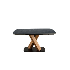 Раздвижной обеденный стол 1149 из керамики с мраморной отделкой и ореха