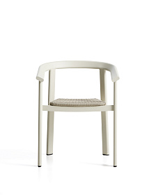 Уличный стул Erice из алюминия и шнура цвета экрю