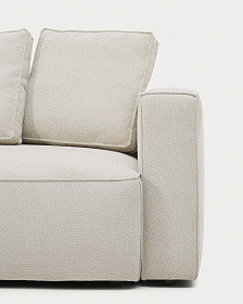 Диван-кровать Marela бежевый шенилл 3-местный с кушеткой слева 236 см