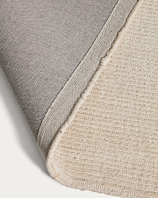 Ковер Lisdan из синтетического волокна цвета экрю с зеленым графическим рисунком, 200 x 300 см