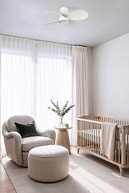 Потолочный вентилятор KLOVER S Ш800mm белый 4 PALAS 18W LED CCT DIM