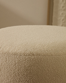 Kaeli Пуф для ног со съемным чехлом из экрю букле Ø 60