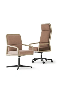 Кресло офисное Ilius стационарное черная алюминиевая крестовина на 4 опорах