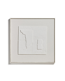Абстрактная картина Gadir белого цвета, 80 x 80 см