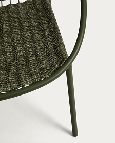 Уличное кресло Atrani из оцинкованной стали и зеленой веревки