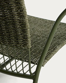 Уличное кресло-качалка Atrani из оцинкованной стали и зеленой веревки