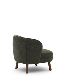 Кресло Ulit из зеленой синели с ножками из ясеня с отделкой под орех