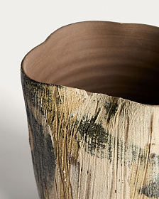 Коричневая керамическая ваза Dirva, 23 см