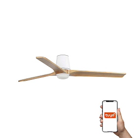 Потолочный вентилятор HEYWOOD TUB L Ш1320 белый/сосна 3P LED 10W TUYA