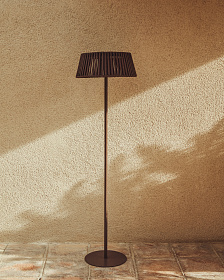 Уличный торшер Aldet на солнечных батареях коричневый, диаметр 46 см