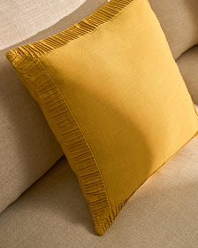 Чехол для подушки Luadia из желтого хлопка с плиссировкой, 50 x 50 см