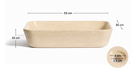 Раковина Darnen из бежевого мрамора 55 x 35 см