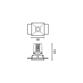 Встраиваемый светильник DEEP 60 C SMARCO белый 36° 2700K CRI90 HONEYCOMB