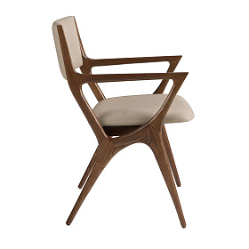 Стул с подлокотниками 4199 из экокожи цвета норки