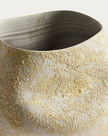 Керамическая ваза Medira цвета экрю и желтого, 35,5 см