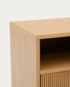 Прикроватная тумбочка Helvine с 1 ящиком из дубового шпона 60 x 52 см