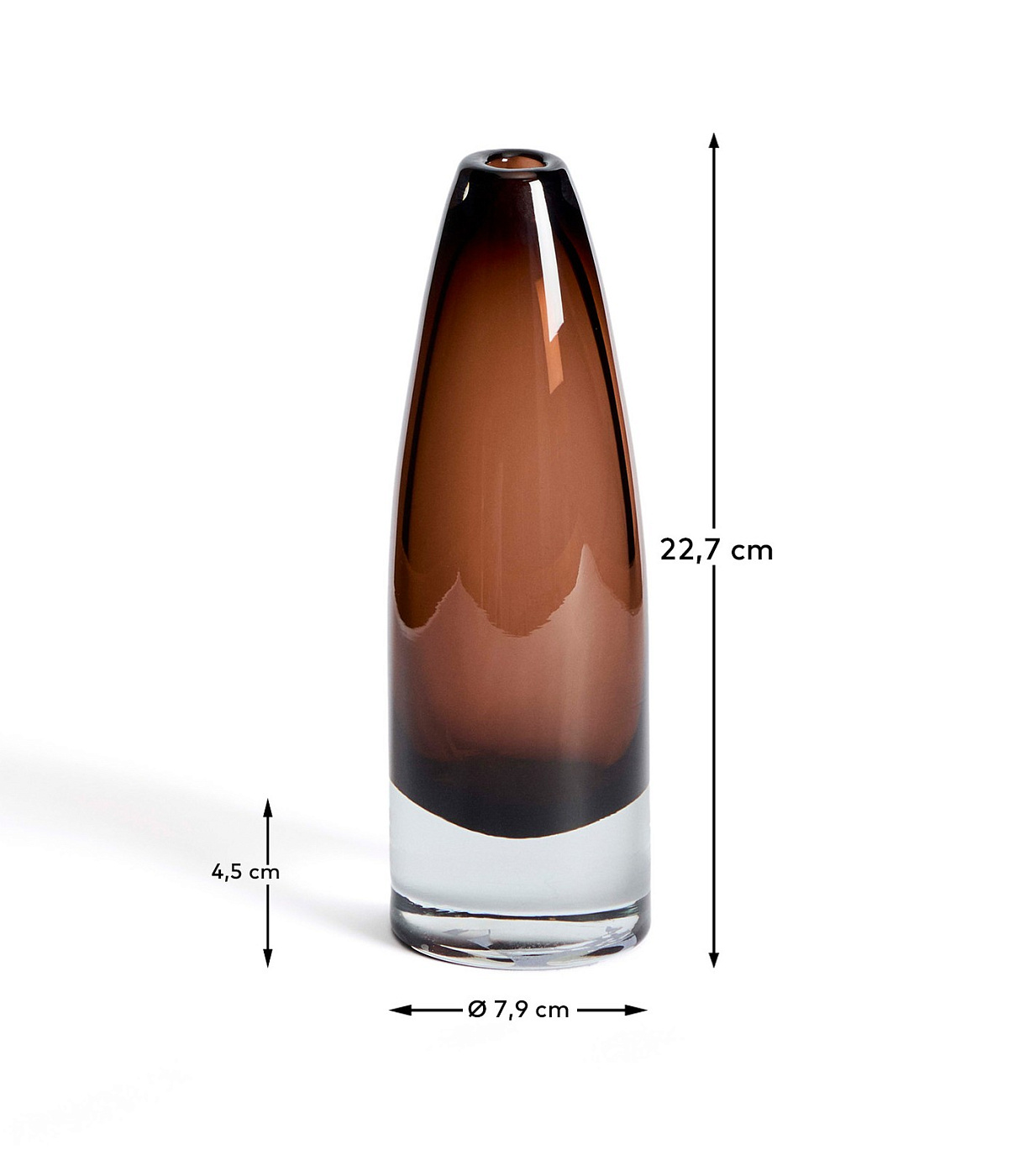 Ваза из коричневого стекла Toli 22,5 см
