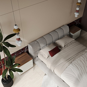 Прикроватная тумбочка ALTEA шпон ореха F, матовый лак RAL9002