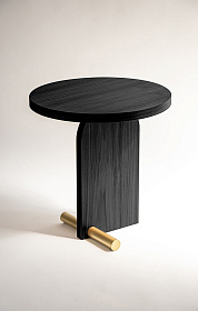 Столик Nova 1 черный ясень-латунный металл