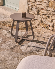 Уличный столик Tamaris из алюминия цвета таупе Ø48 см