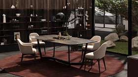 Обеденный стол ROSE 220x110 шпон эвкалипта/черный