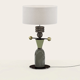 Настольная лампа Nuro коричневый мрамор с абажуром 801011/41