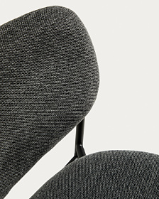 Полубарный стул Meli из серой синели с металлическими ножками, 65 см