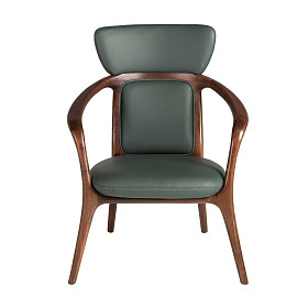 Кресло 5180 из темно-зеленой экокожи