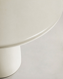 Журнальный столик Albanella из цемента с глянцевой белой отделкой Ø85 см