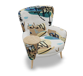 Кресло со столиком Christie, Natural Wood, ткань 1992 S.6