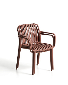 Уличный стул Isabellini из пластика терракотового цвета