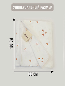 Плед детский Lillaland сердечки/гуси 100/80