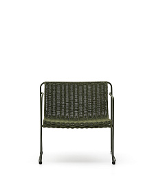 Кресло Maurina из оцинкованной стали зелёного цвета и зелёным шнуром