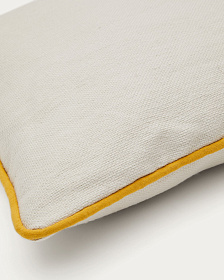Catius Чехол на подушку белый с желтой окантовкой 45x45